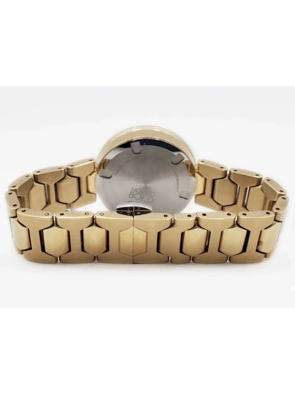 Movado Bold Ladies Wristwatch Gold Tone Pave Dial 3600492